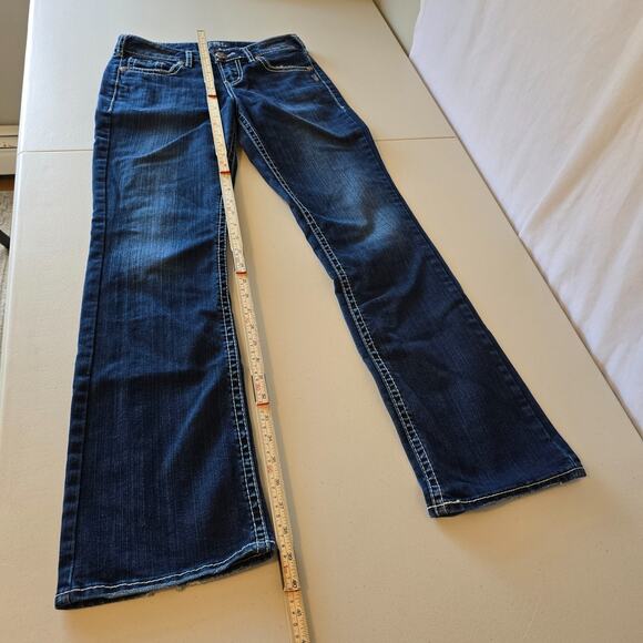 Silver Suki High Slim Boot Jeans Women's 27 Blue Dark Wash Slight Distressed - Picture 14 of 16